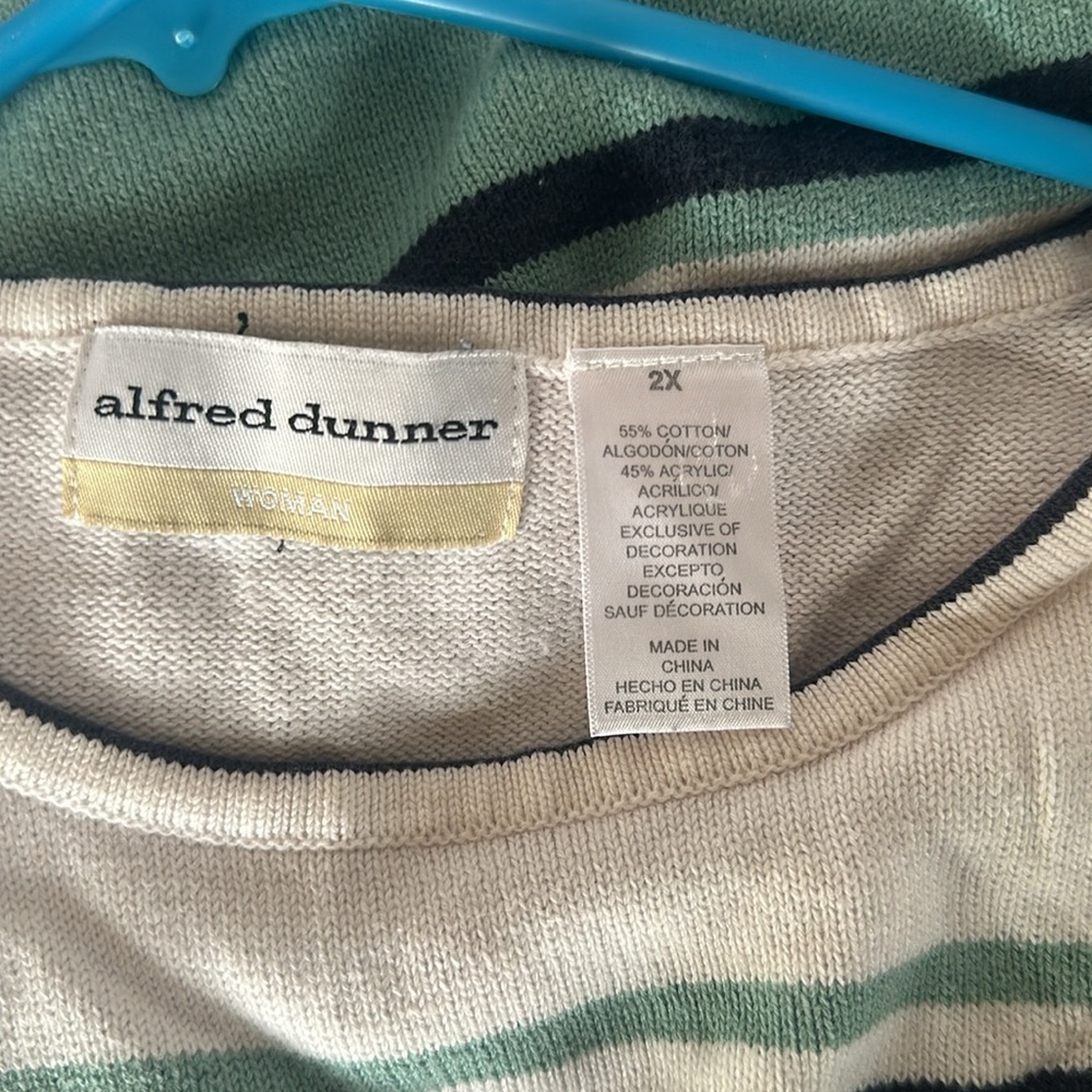 Alfred Dunner Striped Sequin Embellished Sweater -Size 2XL - Excellent Condition - Picture 6 of 9